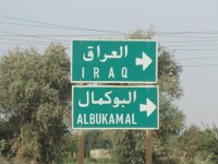 de grens met Irak even gezien, maar niet erover, er lege weg er heen, who wants to go there