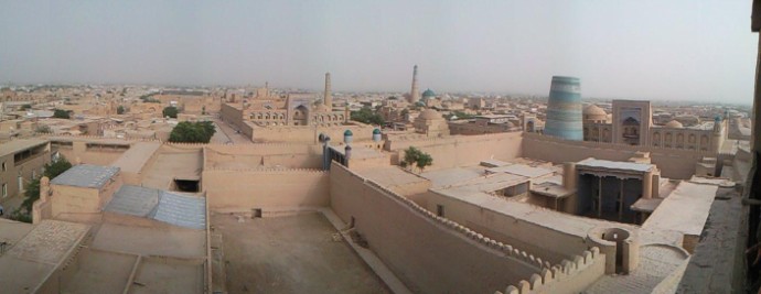 25 overzicht van een stuk oude stad Khiva